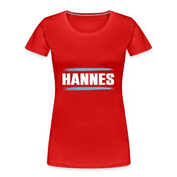 Jennifer - T-shirt bio Premium Femme - rouge - Devant - Mia (176cm)