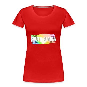 South Africa - Frauen Premium Bio T-Shirt - Rot - Vorne - Mia (176cm)