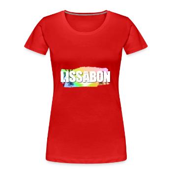 Lisbonne - T-shirt bio Premium Femme - rouge - Devant - Mia (176cm)