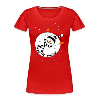 Let it snow - Frauen Premium Bio T-Shirt - Rot - Vorne - Mia (176cm)