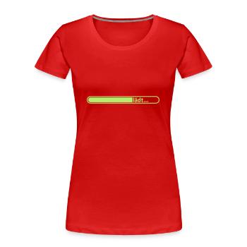 Loading bar / / pregnant / / baby coming / / - Women's Premium Organic T-Shirt - red - Front - Mia (176cm)