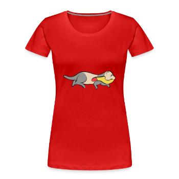 Furet, propriétaire de furet - T-shirt bio Premium Femme - rouge - Devant - Mia (176cm)