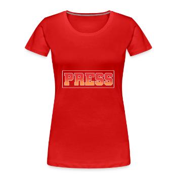 Autor Presse (Medien) - Frauen Premium Bio T-Shirt - Rot - Vorne - Mia (176cm)