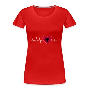 Drapeau albanais Aigle albanais Shqiponja - T-shirt bio Premium Femme - rouge - Devant - Mia (176cm)