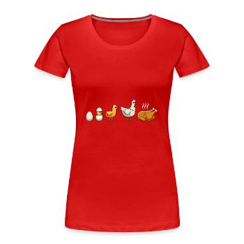 Chickens Evolution Chicken Chicken Keeper Chickens - Women's Premium Organic T-Shirt - red - Front - Mia (176cm)