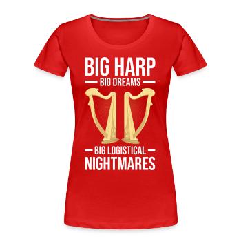 Harfe Musikinstrument Harfenist Orchester Geschenk - Frauen Premium Bio T-Shirt - Rot - Vorne - Mia (176cm)
