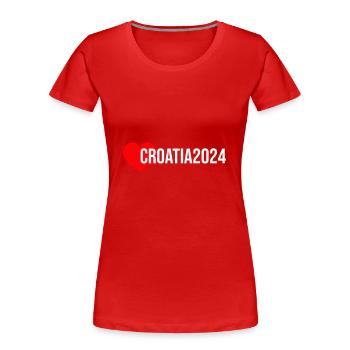 Croatia 2024 Herz Urlaub - Frauen Premium Bio T-Shirt - Rot - Vorne - Mia (176cm)