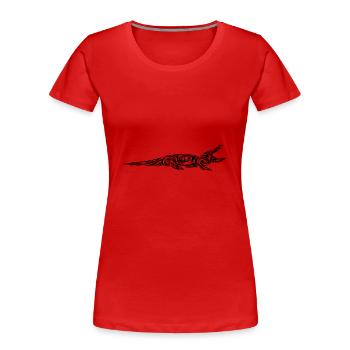 Alligator Tribal Tattoo - Women's Premium Organic T-Shirt - red - Front - Mia (176cm)