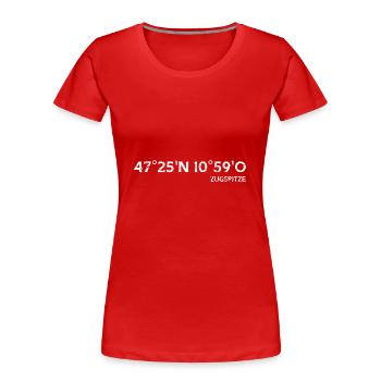 Zugspitze coordonnées sommet - T-shirt bio Premium Femme - rouge - Devant - Mia (176cm)