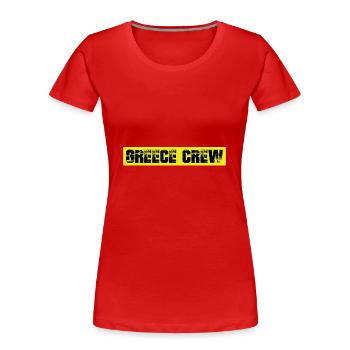 Greece Crew - Frauen Premium Bio T-Shirt - Rot - Vorne - Mia (176cm)