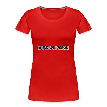 Greece Crew - Frauen Premium Bio T-Shirt - Rot - Vorne - Mia (176cm)