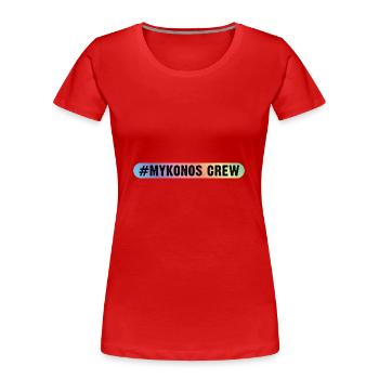 Mykonos Équipage - T-shirt bio Premium Femme - rouge - Devant - Mia (176cm)