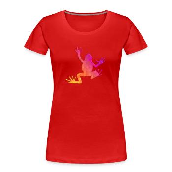 Rainette - T-shirt bio Premium Femme - rouge - Devant - Mia (176cm)