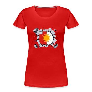 Drapeau Ezidxan à l'intérieur. - T-shirt bio Premium Femme - rouge - Devant - Mia (176cm)