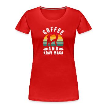 Krav Maga Israeli Martial Arts Gift - Women's Premium Organic T-Shirt - red - Front - Mia (176cm)