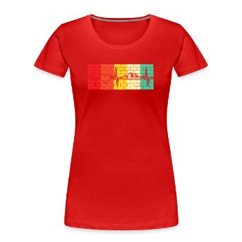 Mountain Mountains Heartbeat Retro - Women's Premium Organic T-Shirt - red - Front - Mia (176cm)