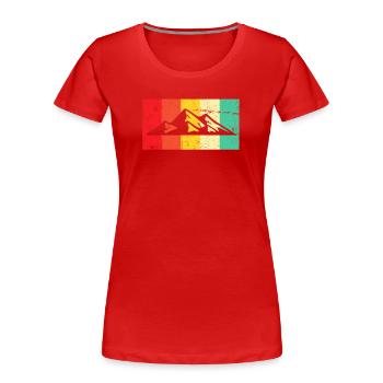 Berg Berge Reto - Frauen Premium Bio T-Shirt - Rot - Vorne - Mia (176cm)