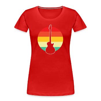 E Guitar Retro - Women's Premium Organic T-Shirt - red - Front - Mia (176cm)