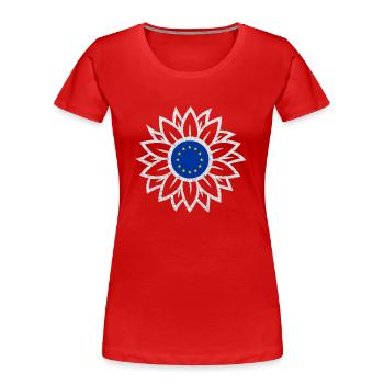 Europa Blume - Frauen Premium Bio T-Shirt - Rot - Vorne - Mia (176cm)