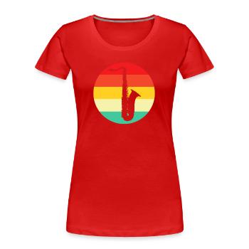 Saxophone Retro - Women's Premium Organic T-Shirt - red - Front - Mia (176cm)