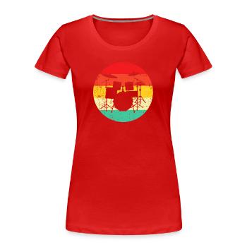 Drums Retro - Women's Premium Organic T-Shirt - red - Front - Mia (176cm)