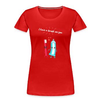 Brosse à dents et dentifrice Paire Cadeau pour les dentistes - T-shirt bio Premium Femme - rouge - Devant - Mia (176cm)