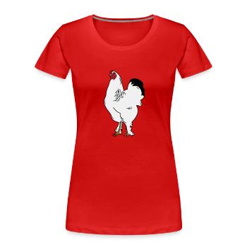 Brahma Hahn Hühner Lustig Landwirt Huhn - Frauen Premium Bio T-Shirt - Rot - Vorne - Mia (176cm)