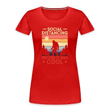 Bigfoot Sasquatch Yeti - Frauen Premium Bio T-Shirt - Rot - Vorne - Mia (176cm)
