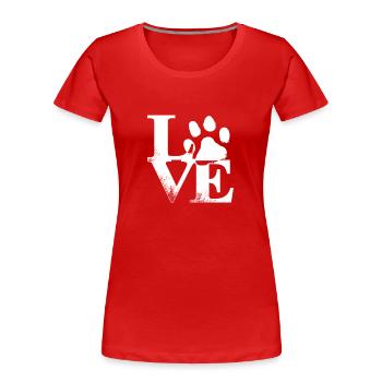 Love Dog Paw Dog Funny - Women's Premium Organic T-Shirt - red - Front - Mia (176cm)