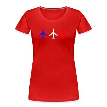 Airplane Airplanes - Women's Premium Organic T-Shirt - red - Front - Mia (176cm)