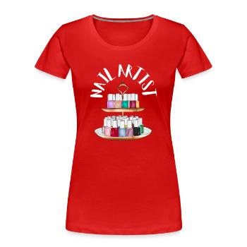 Nail Technician Nail Tech Artist Salon & - Frauen Premium Bio T-Shirt - Rot - Vorne - Mia (176cm)