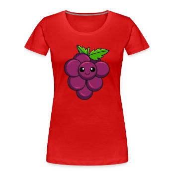 Grape Comic - Women's Premium Organic T-Shirt - red - Front - Mia (176cm)