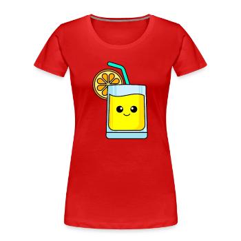 Limonade Comic - Frauen Premium Bio T-Shirt - Rot - Vorne - Mia (176cm)