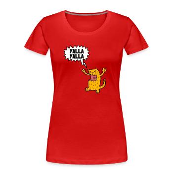 Lebanese Yalla Habibi Arabic Arab And Islam Muslim - Women's Premium Organic T-Shirt - red - Front - Mia (176cm)