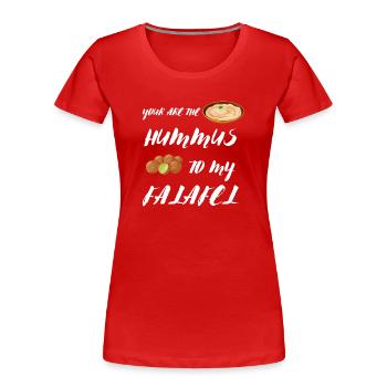 Chickpeas Hummus Tahini Falafel Pita And - Frauen Premium Bio T-Shirt - Rot - Vorne - Mia (176cm)