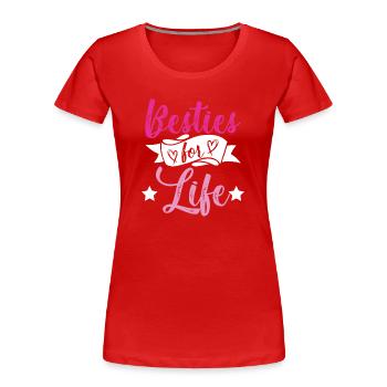 bester freunde - Frauen Premium Bio T-Shirt - Rot - Vorne - Mia (176cm)