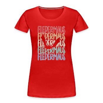 Fledermaus Fledermäuse - Frauen Premium Bio T-Shirt - Rot - Vorne - Mia (176cm)