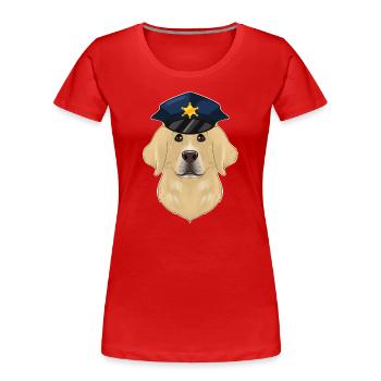 Police Labrador Maître canin I Chien policier I - T-shirt bio Premium Femme - rouge - Devant - Mia (176cm)