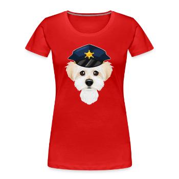 Police Maître canin maltais I Chien policier I - T-shirt bio Premium Femme - rouge - Devant - Mia (176cm)