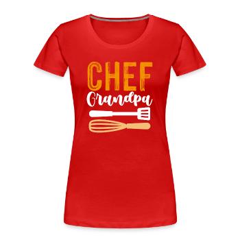 chef chef grand-père - T-shirt bio Premium Femme - rouge - Devant - Mia (176cm)