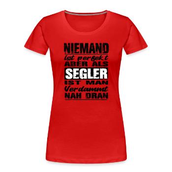 Segler - Frauen Premium Bio T-Shirt - Rot - Vorne - Mia (176cm)