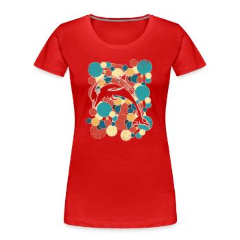 Dauphins Dauphins Mammifères marins - T-shirt bio Premium Femme - rouge - Devant - Mia (176cm)