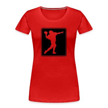 Football Footballer Logo - Frauen Premium Bio T-Shirt - Rot - Vorne - Mia (176cm)