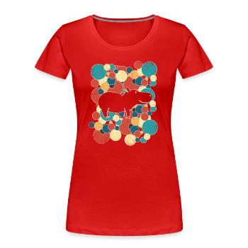 Hippo Hippo Hippo - Women's Premium Organic T-Shirt - red - Front - Mia (176cm)