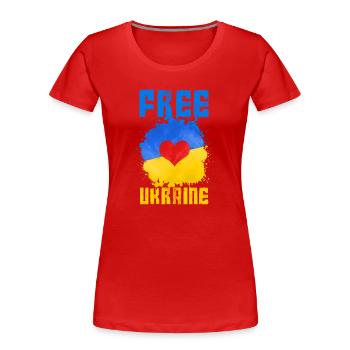 ukraine flag heart peace - Women's Premium Organic T-Shirt - red - Front - Mia (176cm)