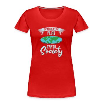 Flat Earth Society – Mitglied - Frauen Premium Bio T-Shirt - Rot - Vorne - Mia (176cm)