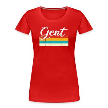 Gand Rétro Vintage - T-shirt bio Premium Femme - rouge - Devant - Mia (176cm)