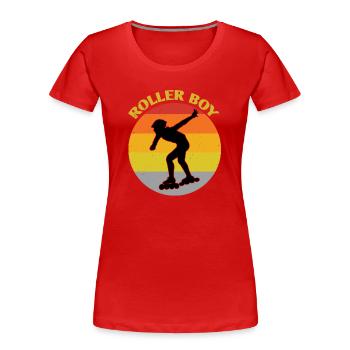 Roller Boy Retro Roller Skates Inline Skating Skat - Frauen Premium Bio T-Shirt - Rot - Vorne - Mia (176cm)
