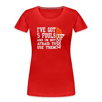 Basketball Basketball Basketball Team - Women's Premium Organic T-Shirt - red - Front - Mia (176cm)