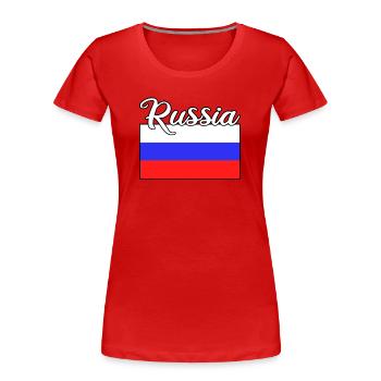 Russland Russia Flagge - Frauen Premium Bio T-Shirt - Rot - Vorne - Mia (176cm)